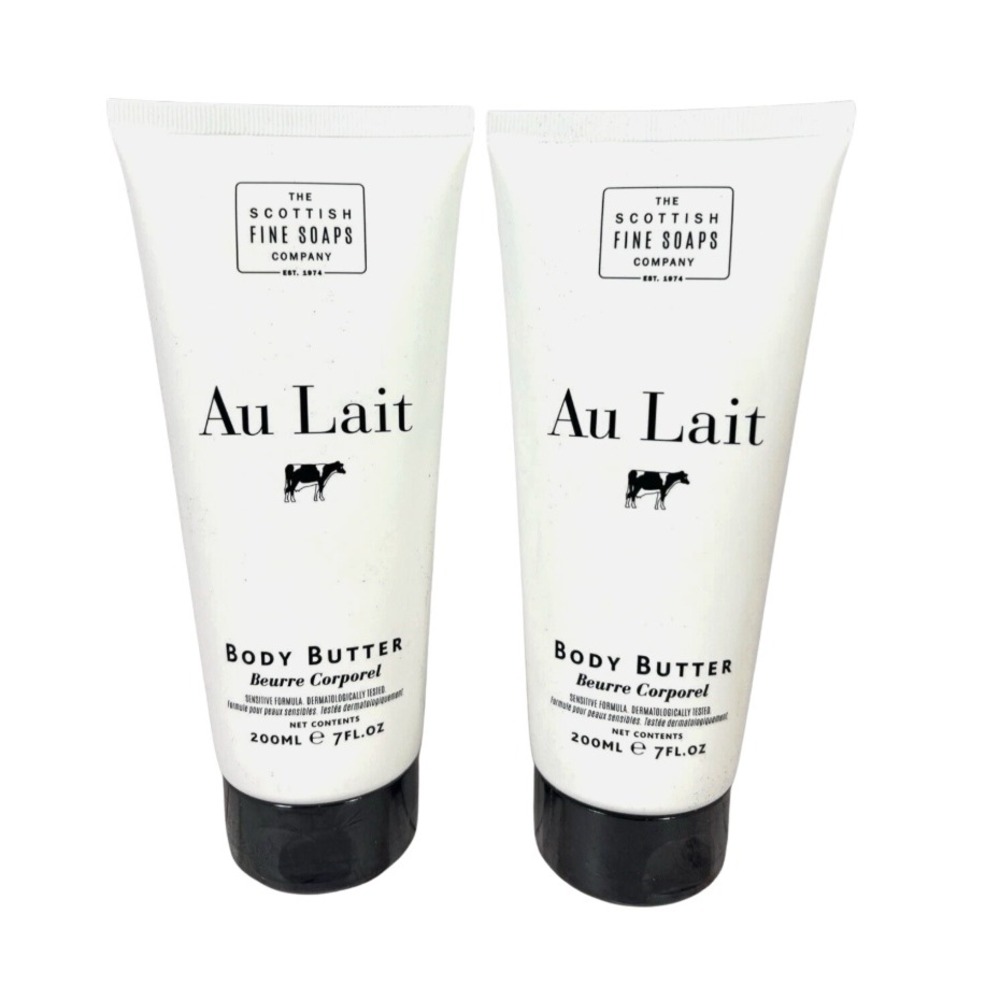 2 PACK Scottish Fine Soaps Au Lait Body Butter Tube Sensitive Formula